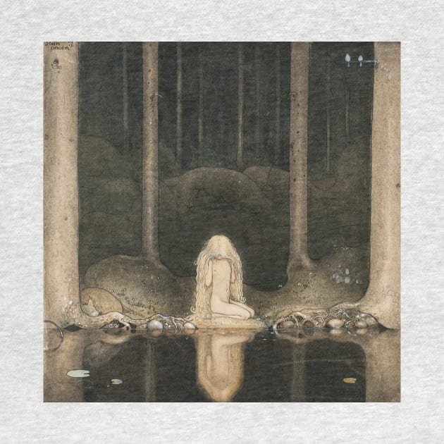 Tuvstarr is Still Sitting There Wistfully Looking into the Water by John Bauer by Classic Art Stall